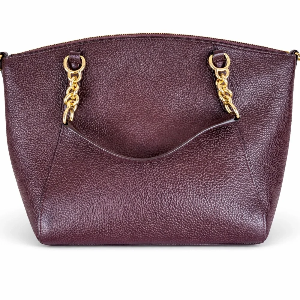 Coach Small Kelsey Satchel in Oxblood burgundy maroon pebbled leather - Picture 2 of 8